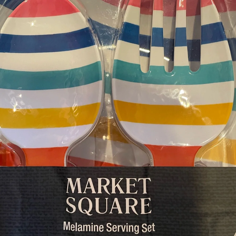 Striped Melamine Serving Set, New in Packaging Oversize Set